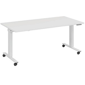 fm Topspin elektrisch höhenverstellbarer Schreibtisch weiß, verkehrsweiß rechteckig, T-Fuß-Gestell mit Rollen weiß 160,0 x 70,0 cm fm Topspin elektrisch höhenverstellbarer Schreibtisch weiß, verkehrsweiß rechteckig, T-Fuß-Gestell mit Rollen weiß 160,0 x 70,0 cm von fm