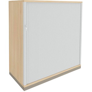 fm fastline Rollladenschrank akazie, silber 2 Fachböden 120,0 x 44,2 x 113,3 cm von fm