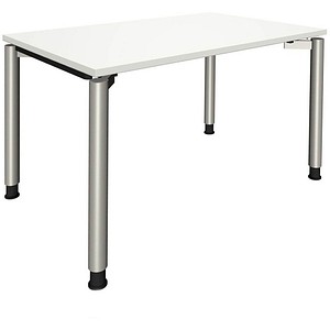 fm fastline höhenverstellbarer Schreibtisch weiß rechteckig, 4-Fuß-Gestell silber 120,0 x 80,0 cm fm fastline höhenverstellbarer Schreibtisch weiß rechteckig, 4-Fuß-Gestell silber 120,0 x 80,0 cm von fm