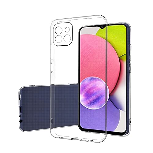 Clear Silikon Hülle für Samsung Galaxy A22S 5G, Hinten Schutzhülle Ultra Dünn Weiche Stoßdämpfung Kratzfest Bumper Schutzhülle Flexible TPU Handyhülle Durchsichtige Case Cover, Transparent von fnmisan