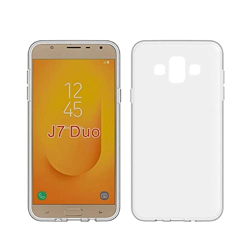Clear Silikon Hülle für Samsung Galaxy J7 Duo, Hinten Schutzhülle Ultra Dünn Weiche Stoßdämpfung Kratzfest Bumper Schutzhülle Flexible TPU Handyhülle Durchsichtige Case Cover, Transparent von fnmisan