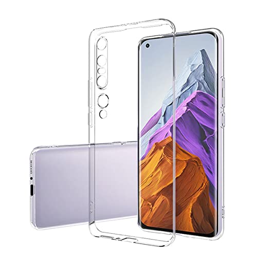 Clear Silikon Hülle für Xiaomi Mi 10 Pro 5G, Hinten Schutzhülle Ultra Dünn Weiche Stoßdämpfung Kratzfest Bumper Schutzhülle Flexible TPU Handyhülle Durchsichtige Case Cover, Transparent von fnmisan