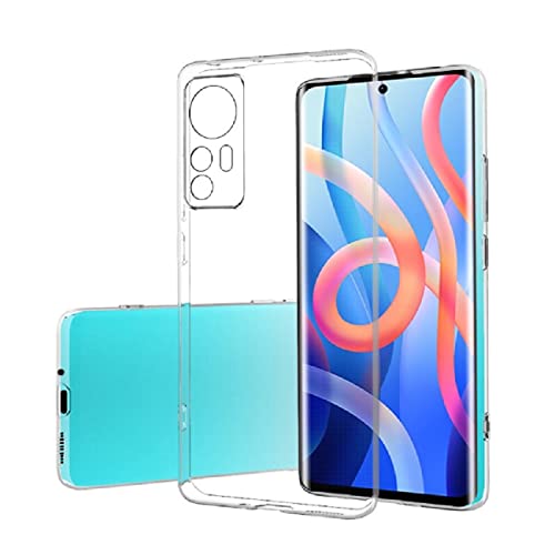 Clear Silikon Hülle für Xiaomi Mi 12 5G, Hinten Schutzhülle Ultra Dünn Weiche Stoßdämpfung Kratzfest Bumper Schutzhülle Flexible TPU Handyhülle Durchsichtige Case Cover, Transparent von fnmisan