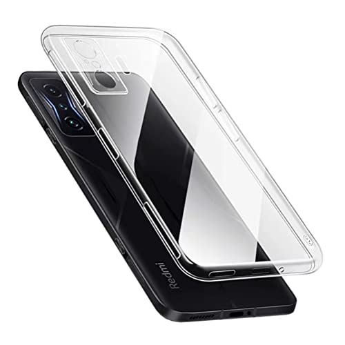 Clear Silikon Hülle für Xiaomi Poco F4 GT 5G, Hinten Schutzhülle Ultra Dünn Weiche Stoßdämpfung Kratzfest Bumper Schutzhülle Flexible TPU Handyhülle Durchsichtige Case Cover, Transparent von fnmisan