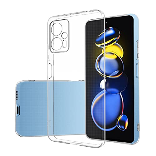 Clear Silikon Hülle für Xiaomi Redmi Note 11T Pro 5G, Hinten Schutzhülle Ultra Dünn Weiche Stoßdämpfung Kratzfest Bumper Schutzhülle Flexible TPU Handyhülle Durchsichtige Case Cover, Transparent von fnmisan