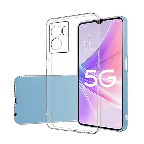 fnmisan Clear Silikon Hülle für Oppo A77 4G 2022, Hinten Schutzhülle Ultra Dünn Weiche Stoßdämpfung Kratzfest Bumper Schutzhülle Flexible TPU Handyhülle Durchsichtige Case Cover, Transparent von fnmisan