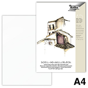 10 folia Aquarellblock SCHULE 3-Seiten verleimt DIN A4 von folia