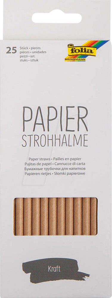 FOLIA 12510 - Trinkhalme aus Papier, 25 Stück, 20 cm, braun FOLIA 12510 - Trinkhalme aus Papier, 25 Stück, 20 cm, braun von folia