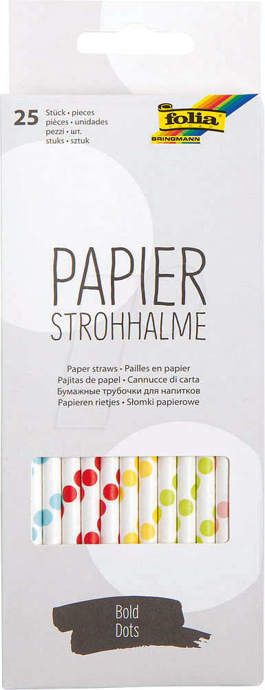 FOLIA 12593 - Trinkhalme aus Papier, 25 Stück, 20 cm, gepunktet FOLIA 12593 - Trinkhalme aus Papier, 25 Stück, 20 cm, gepunktet von folia