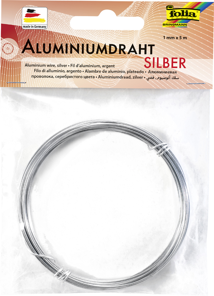 folia Aluminium-Basteldraht, 1 mm x 5 m, silber von folia
