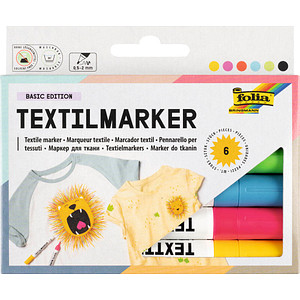 folia Basic Edition Textilmarker farbsortiert, 6 St. folia Basic Edition Textilmarker farbsortiert, 6 St. von folia