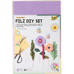 folia Bastelfilz-Set Felt like Spring 18-tlg. mehrfarbig von folia