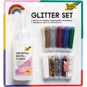 folia Bastelset Glitterset mehrfarbig von folia