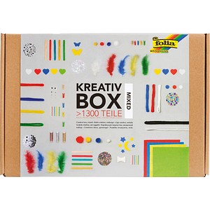 folia Bastelset Kreativbox mixed 1.300-tlg. mehrfarbig von folia