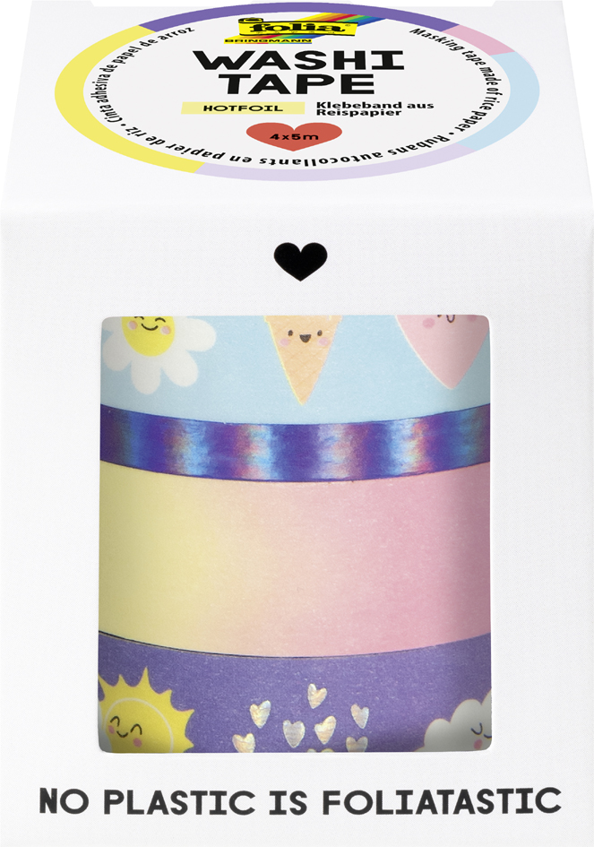 folia Deko-Klebeband Washi-Tape , HOTFOIL SUNNYSIDE, , 4er von folia