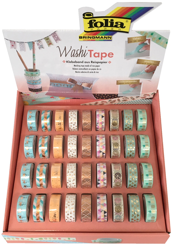 folia Deko-Klebeband Washi-Tape HOTFOIL, Thekendisplay von folia