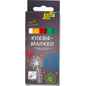 folia FRESH COLOURS Kreidemarker farbsortiert 1,0 - 2,0 mm, 5 St. von folia