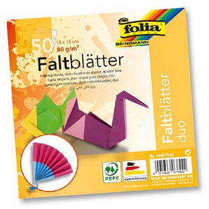 folia Faltblätter duo mehrfarbig 50 Blatt von folia