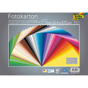 folia Fotokarton Sonderedition 50 farbsortiert 300 g/qm 50 Blatt von folia