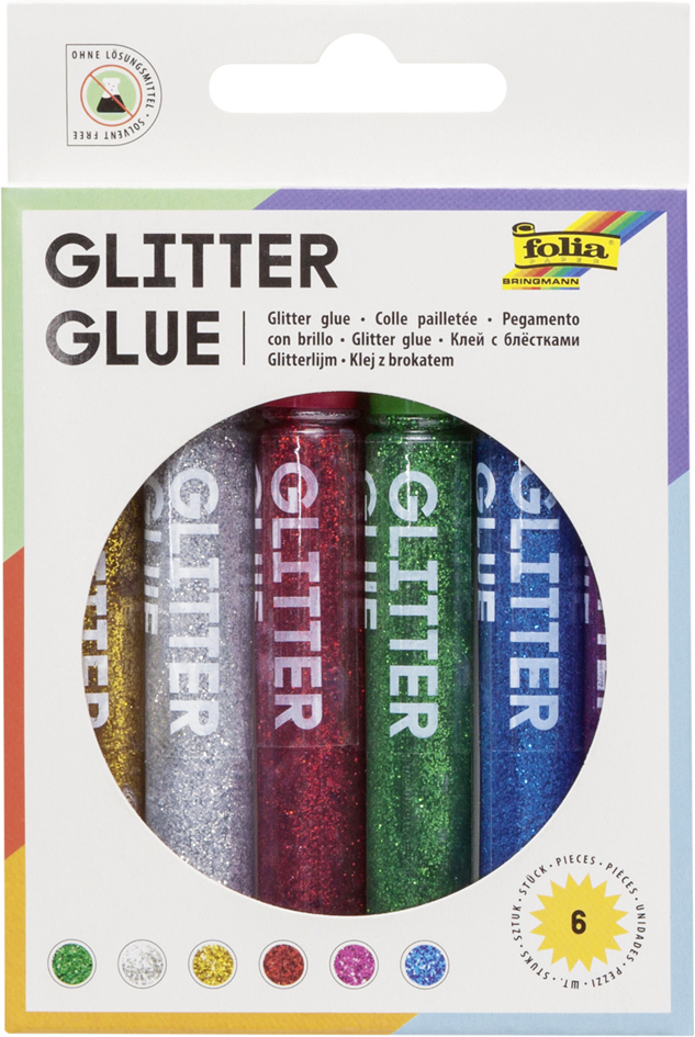 folia Glitzerkleber , Glitterglue, , 9,5 ml, farbig sortiert von folia
