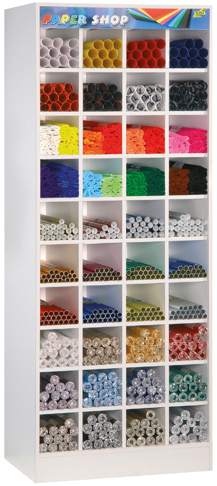 folia Holzaufsteller PaperShop für Rollenware, 40 Fächer folia Holzaufsteller PaperShop für Rollenware, 40 Fächer von folia