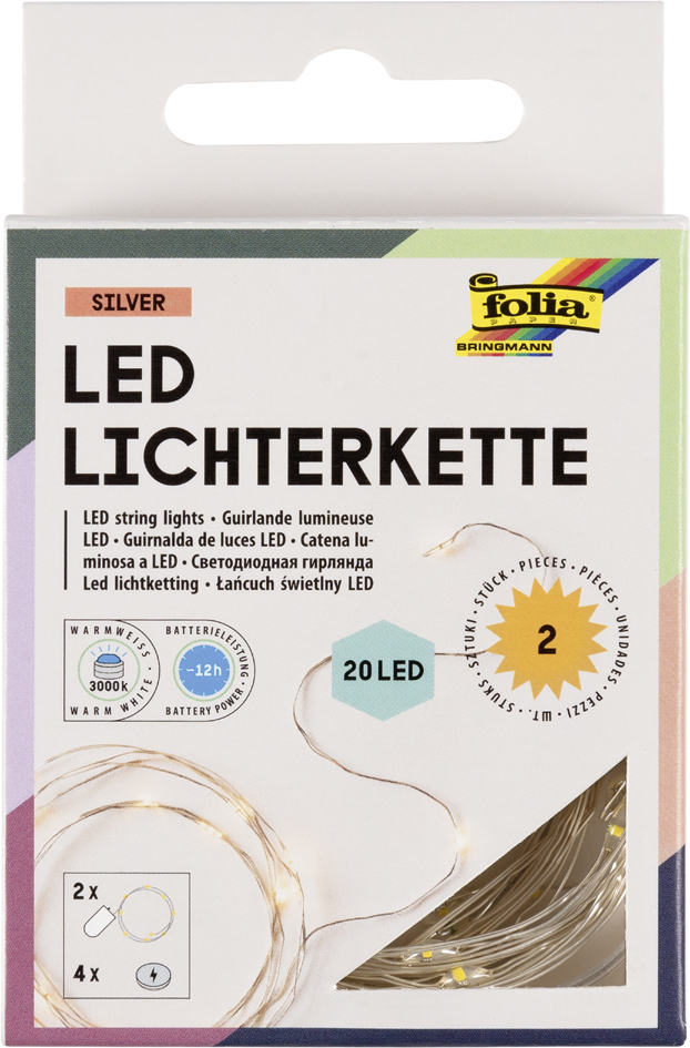 folia LED-Mini-Lichterkette, Batteriebetrieb, 20 LEDs folia LED-Mini-Lichterkette, Batteriebetrieb, 20 LEDs von folia