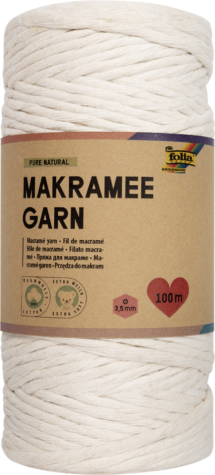 folia Makramee-Garn PURE NATURAL, Länge: 100 m von folia