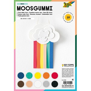 folia Moosgummi Basic sortier mehrfarbig 10 Blatt von folia