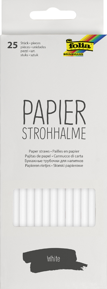 folia Papier-Trinkhalm , WHITE, , Länge: 200 mm von folia