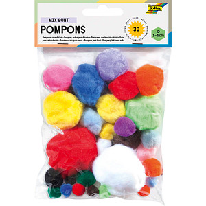 folia Pompons mehrfarbig Mix Ø 1,0-5,0 cm von folia