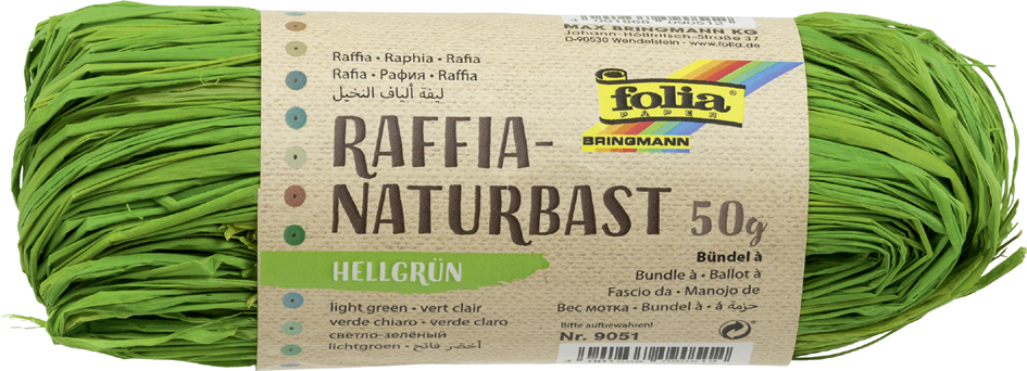 folia Raffia-Naturbast, 50 g, hellgrün von folia