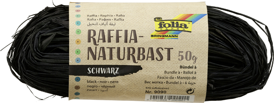 folia Raffia-Naturbast, 50 g, schwarz von folia
