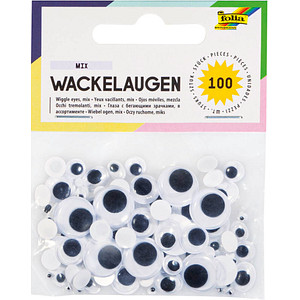 folia Wackelaugen weiß sortiert Ø unterschiedlich mm 100 St. von folia