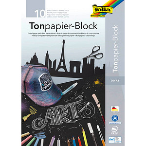 folia Zeichenblock schwarz 10 Blatt DIN A3 von folia