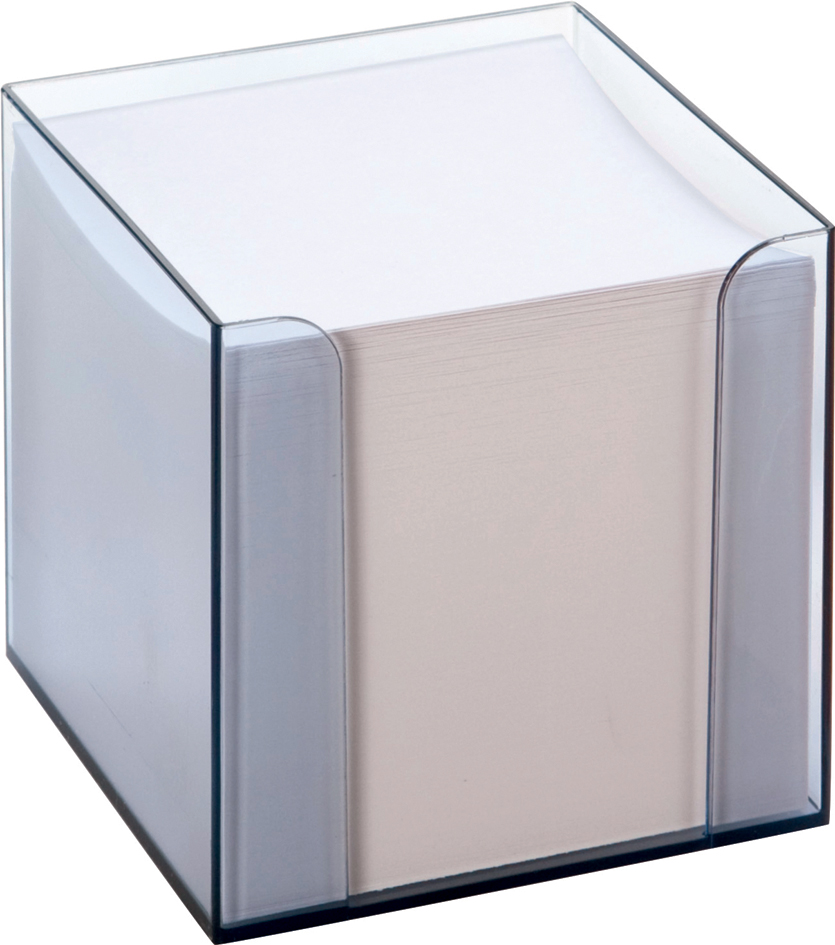 folia Zettelbox, Kunststoff, rauchglas, Füllung: weiß von folia