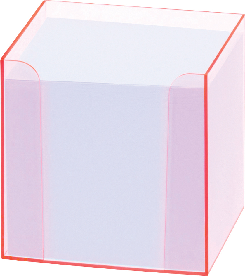 folia Zettelbox , Luxbox,  mit Leuchtkanten, pink, bestückt von folia