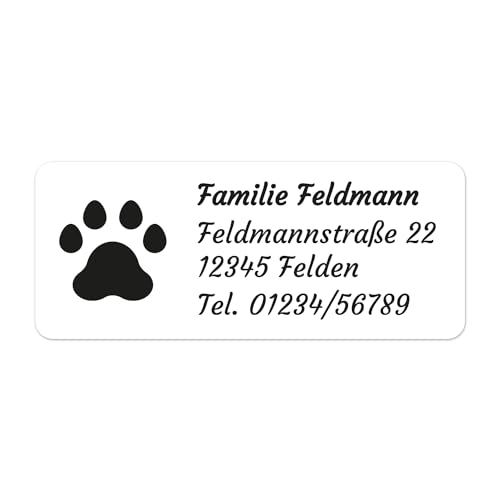 foliado® Adressaufkleber mit Wunschtext & Motiv personalisierbare Klebeetiketten Namensschild selbstklebend für Briefe, etc. | wasserfest | Digitaldruck (48 x 20 mm) APD-062 (240) von foliado