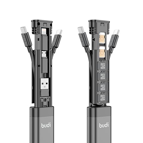 fonefunshop Multifunktionales Budi Reise-Stick-Lade-/Datenkabel-Set mit 3 Adaptern, unterstützt 65-W-Schnelllade-Speicherkartenhalter fonefunshop Multifunktionales Budi Reise-Stick-Lade-/Datenkabel-Set mit 3 Adaptern, unterstützt 65-W-Schnelllade-Speicherkartenhalter von fonefunshop