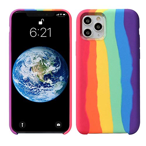 fonefunshop Schutzhülle für iPhone 11 Pro – Gay Pride Regenbogenfarben, Flüssigsilikon von fonefunshop