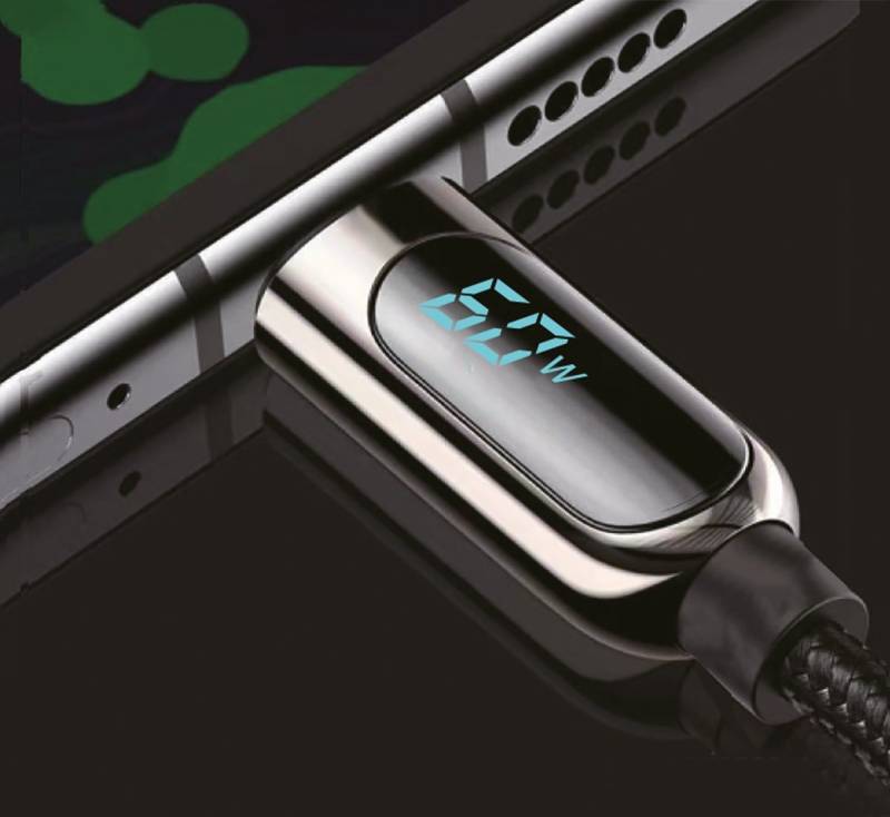 fontastic Datenkabel mit Digitalanzeige Typ-C > 8 PIN X-Link Lade-und Datenkabel (für 8-PIN Geräte - bis zu 9 Volt und 2,22A) von fontastic