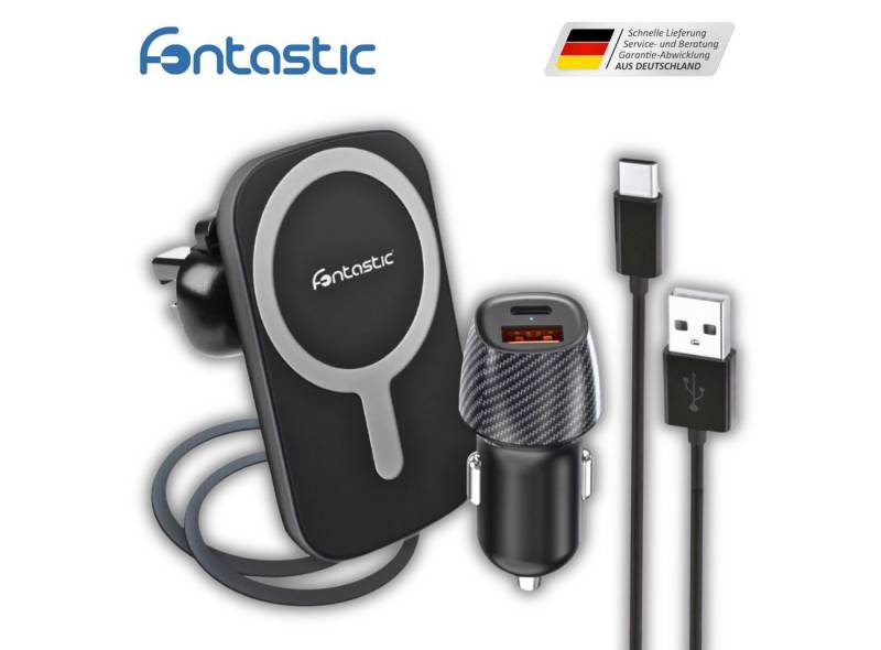 fontastic KFZ USB-Ladeset „Move“  Induktions-Ladegerät (QI Ladegerät mit Magnet) von fontastic