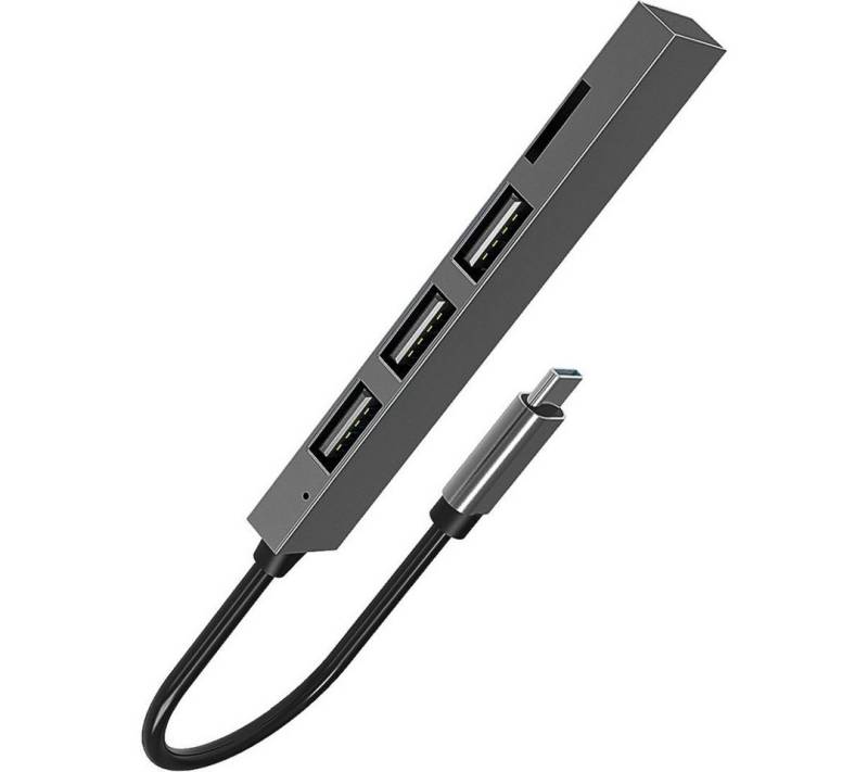 fontastic USB-Verteiler 4-in-1 USB Typ-C Hub, USB-Hub x4 von fontastic