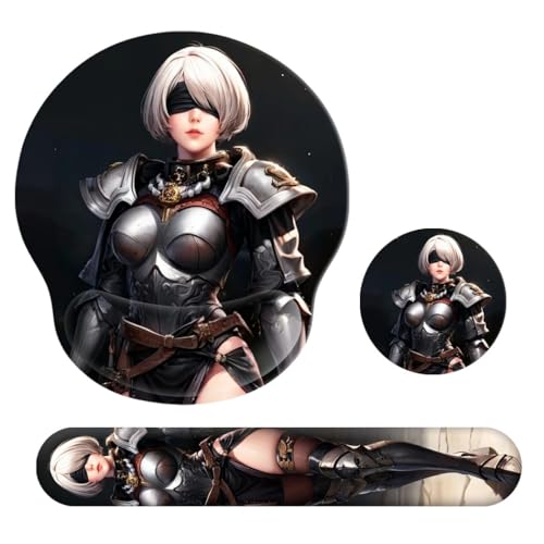 fonyell Anime-Mauspad mit Handgelenkauflage, Tastatur-Handgelenkauflage, Set mit Untersetzer, Schreibtischzubehör, ergonomisches Gel-Mauspad mit rutschfester Unterseite für Büro, Gaming, fonyell Anime-Mauspad mit Handgelenkauflage, Tastatur-Handgelenkauflage, Set mit Untersetzer, Schreibtischzubehör, ergonomisches Gel-Mauspad mit rutschfester Unterseite für Büro, Gaming, von fonyell