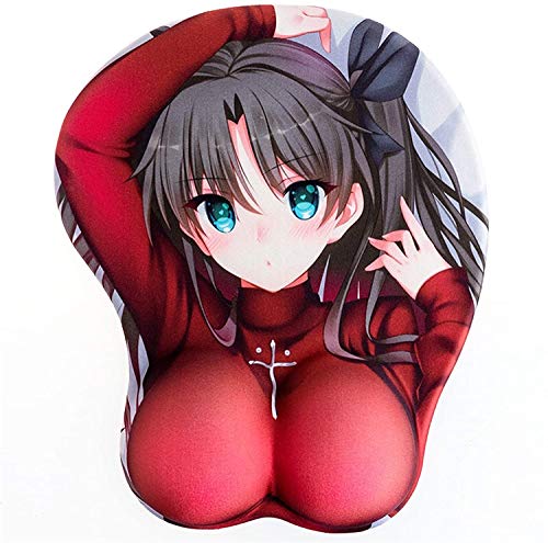 fonyell Fate Stay Night-rin Tohsaka Gel Mauspad 3D Gaming Mouse Pad Mit Handballenauflage 2Way Stoff rutschfest Für Desktop-Laptop-Tastatur von fonyell