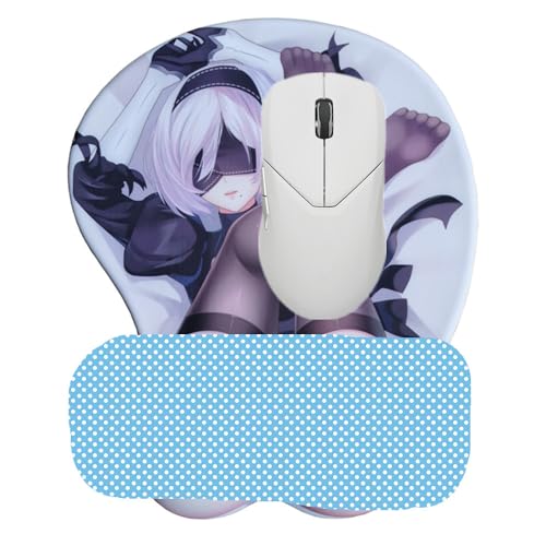 fonyell NieR Automata Anime 3D-Mauspad mit weicher Handgelenkauflage, Gaming-3D-Mauspads, lustiges Geschenk, 2-Wege-Skin (Version 1) von fonyell
