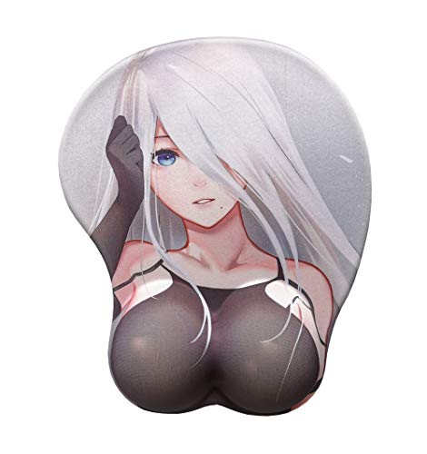 fonyell Nier Automata 2A 3D Mauspad Weiches Mauspad gefüllt mit Handgelenkauflage Silikon Gel von fonyell