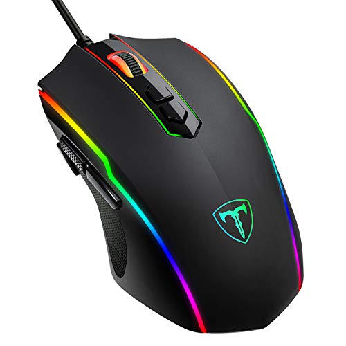 RGB Gaming Maus,Vollion Gamer Maus mit 8 Programmierbare Tasten 7200DPI/RGB-Beleuchtung/Anpassbare Spielprofile,USB-Wired mit ergonomisches Design für MMO, MOBA oder FPS Games für PC/Mac von footreal