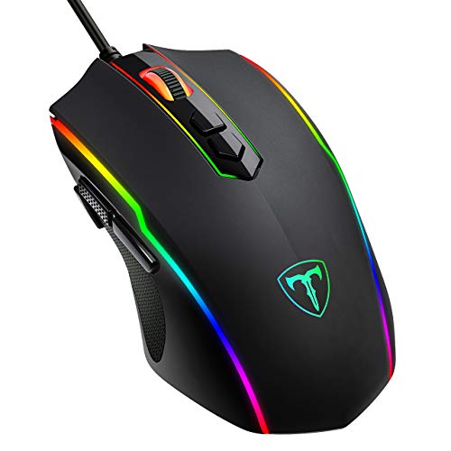 RGB Gaming Maus,Vollion Gamer Maus mit 8 Programmierbare Tasten 7200DPI/RGB-Beleuchtung/Anpassbare Spielprofile,USB-Wired mit ergonomisches Design für MMO, MOBA oder FPS Games für PC/Mac RGB Gaming Maus,Vollion Gamer Maus mit 8 Programmierbare Tasten 7200DPI/RGB-Beleuchtung/Anpassbare Spielprofile,USB-Wired mit ergonomisches Design für MMO, MOBA oder FPS Games für PC/Mac von footreal