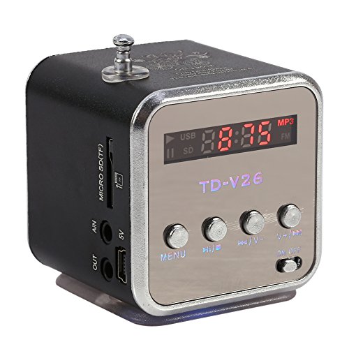 Fosa Digital Mini tragbarer Lautsprecher MP3 / 4 Player Micro SD/TF USB-Festplatten-Lautsprecher FM für außen und innen: Casa, Dormitorio, Küche, Bad, Auto, Feste, Reise, Sport, etc. von fosa