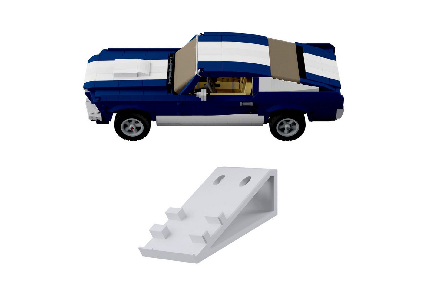 fossi3D Wandhalter Wandhalterung kompatibel für LEGO Creator 10265 Ford Mustang Display von fossi3D